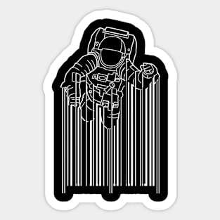 Astronaut Bar Code Sticker